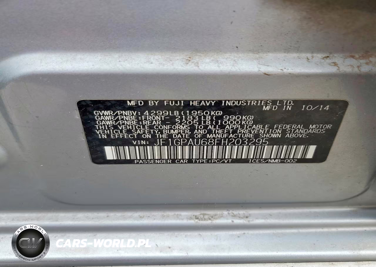 2015 Subaru Impreza Sport VIN:JF1GPAU68FH203295 - 12