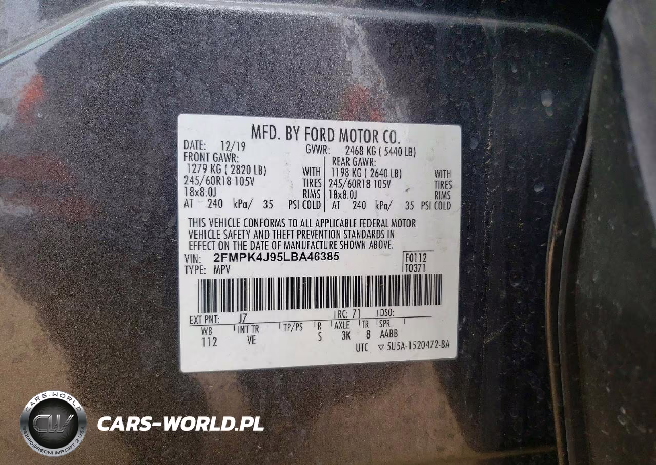 2020 Ford Edge Sel VIN:2FMPK4J95LBA46385 - 13