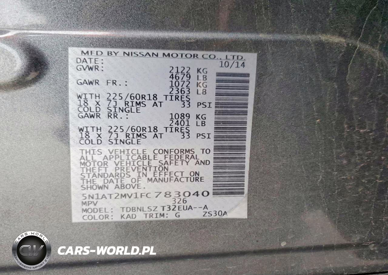 2015 Nissan Rogue Sl VIN:5N1AT2MV1FC783040 - 13