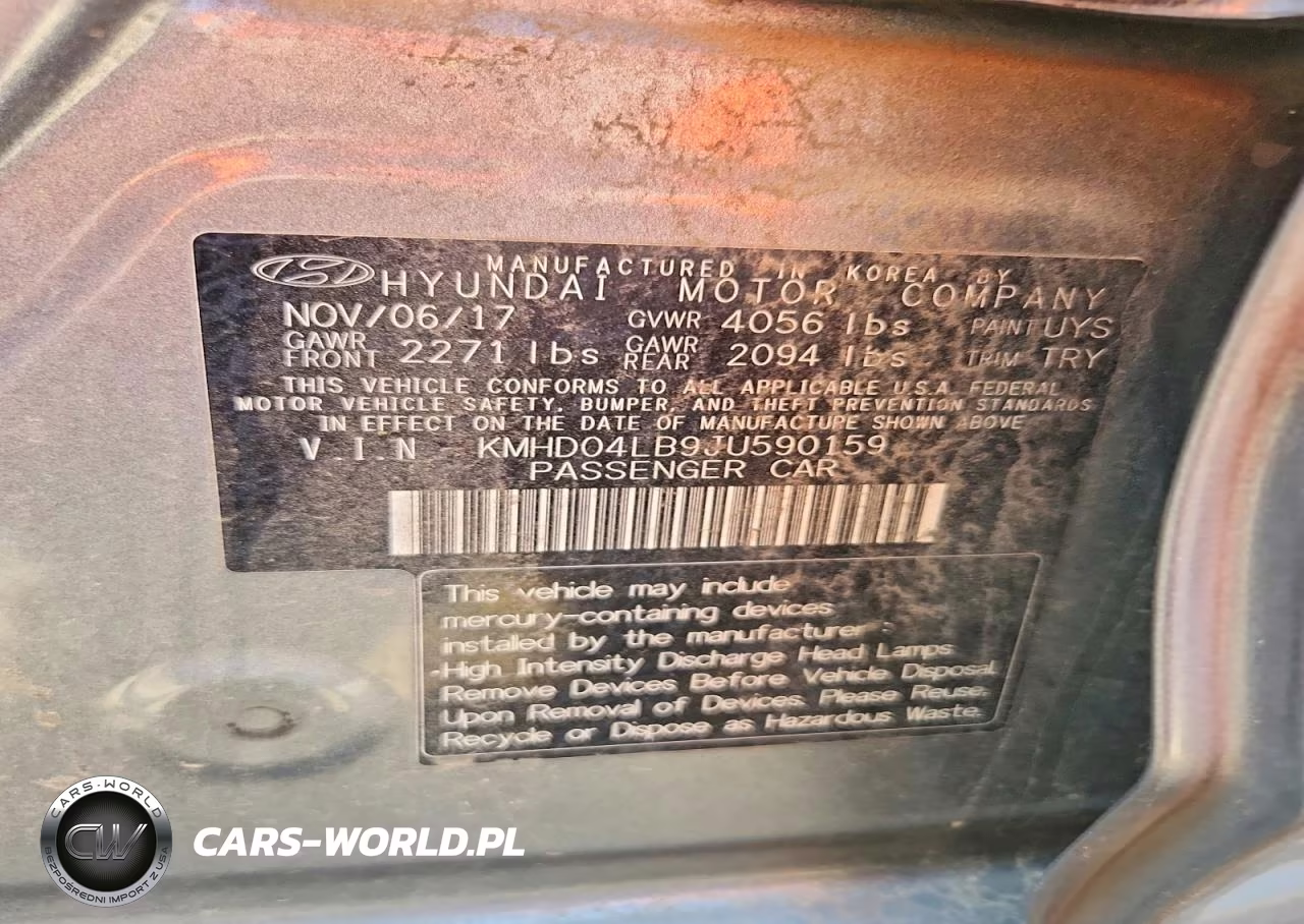 2018 Hyundai Elantra Sport VIN:KMHD04LB9JU590159 - 12