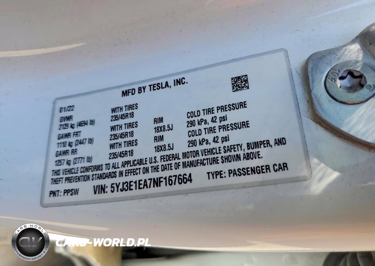 2022 Tesla Model 3 VIN:5YJ3E1EA7NF167664 - 13