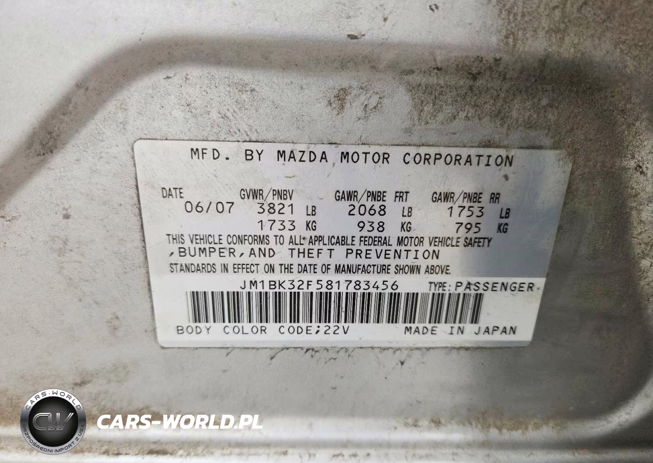 2008 Mazda 3 I VIN:JM1BK32F581783456 - 12