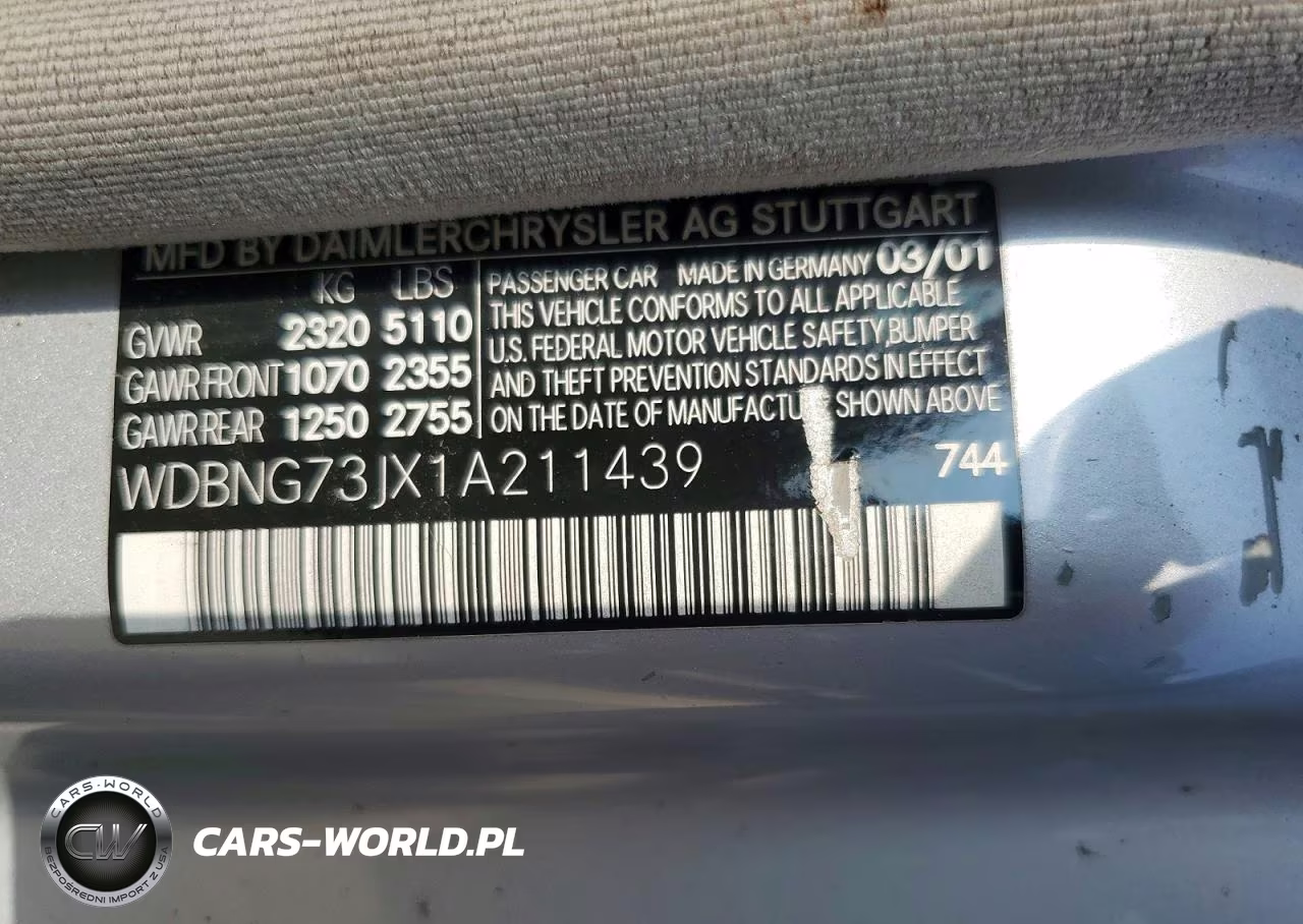 2001 Mercedes-Benz S 55 Amg VIN:WDBNG73JX1A211439 - 12