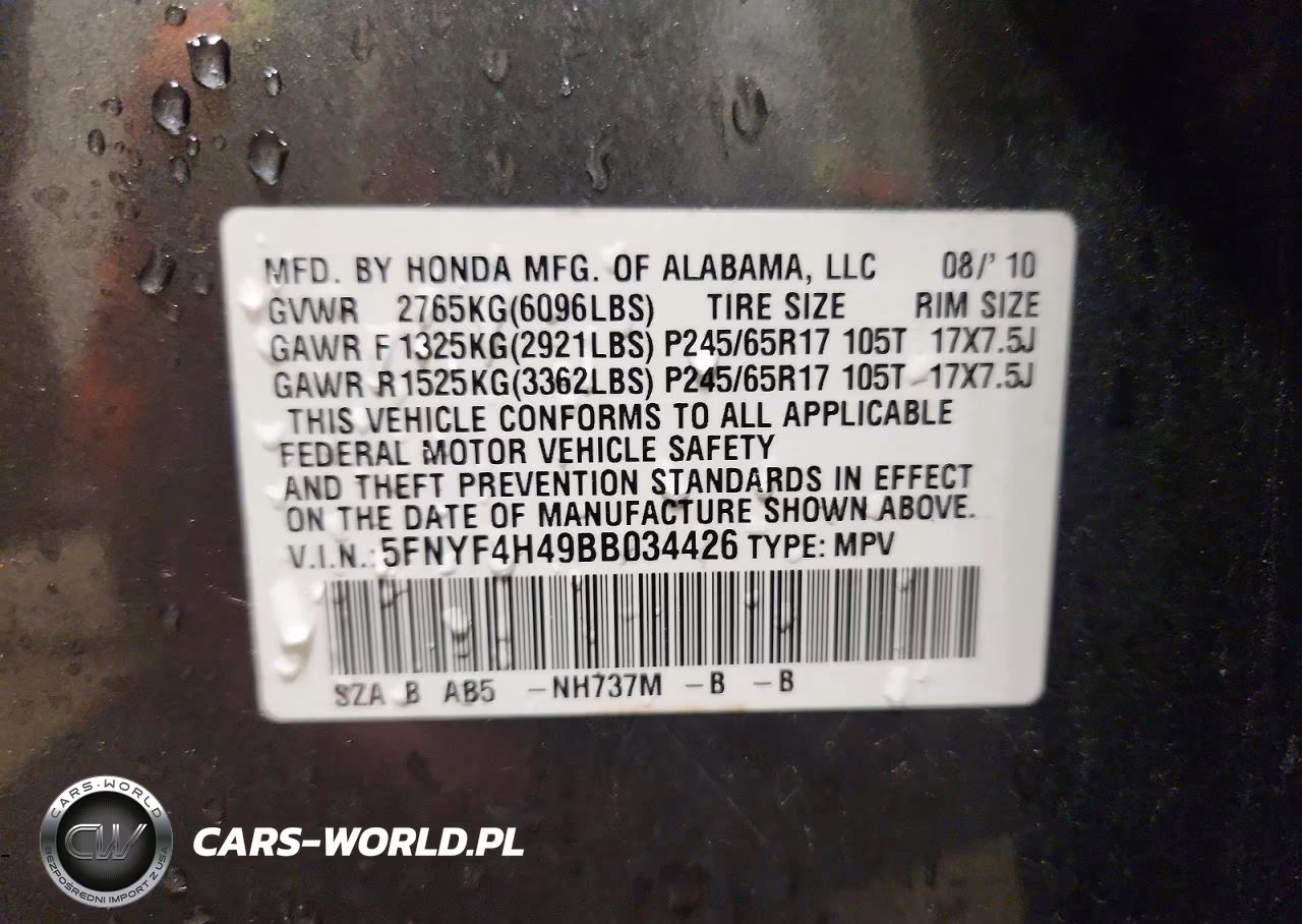 2011 Honda Pilot Ex VIN:5FNYF4H49BB034426 - 14