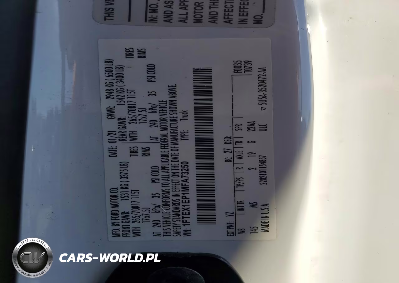 2021 Ford F150 Super Cab VIN:1FTEX1EP1MFA73250 - 13