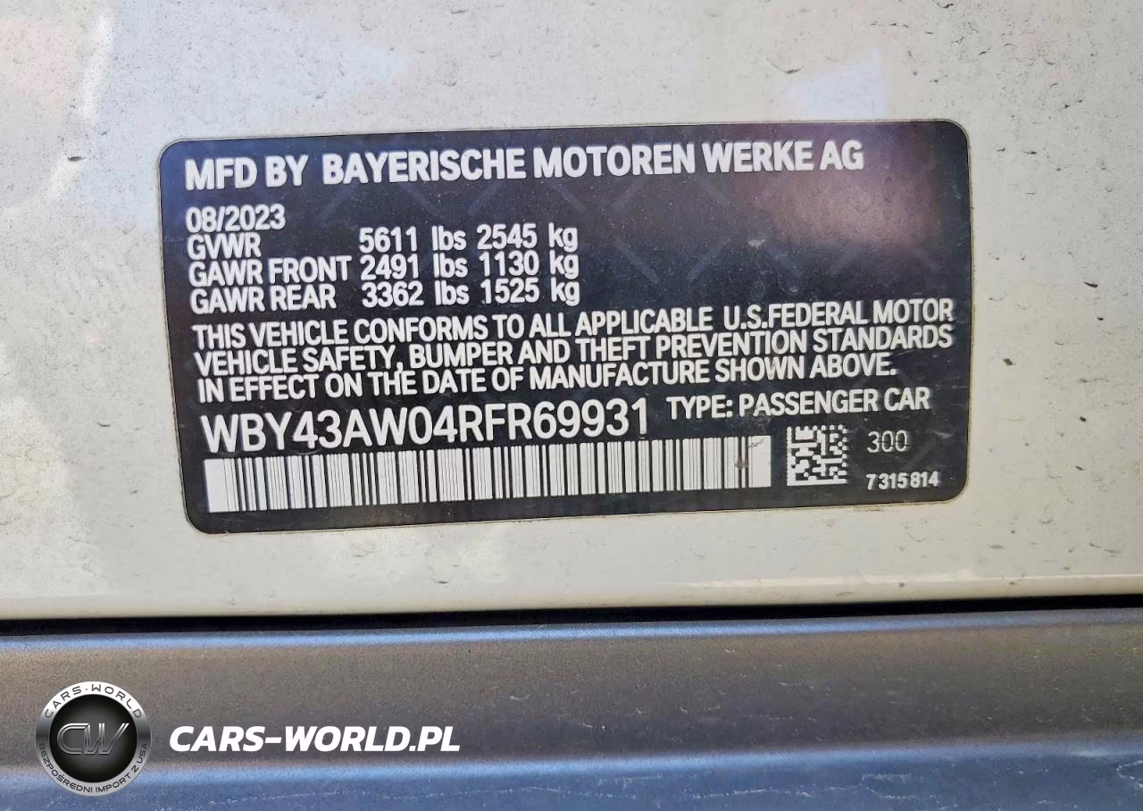 2024 BMW I4 Edrive 35 VIN:WBY43AW04RFR69931 - 13