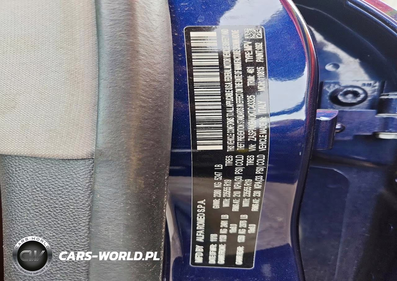 2019 Alfa Romeo Stelvio Ti VIN:ZASPAKBN0K7C43325 - 14