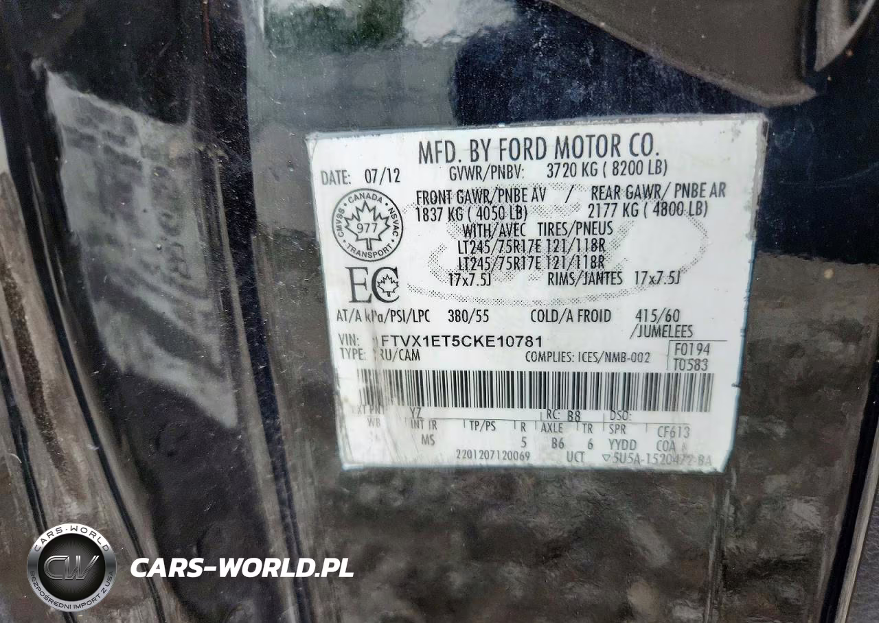 2012 Ford F150 Super Cab VIN:1FTVX1ET5CKE10781 - 12