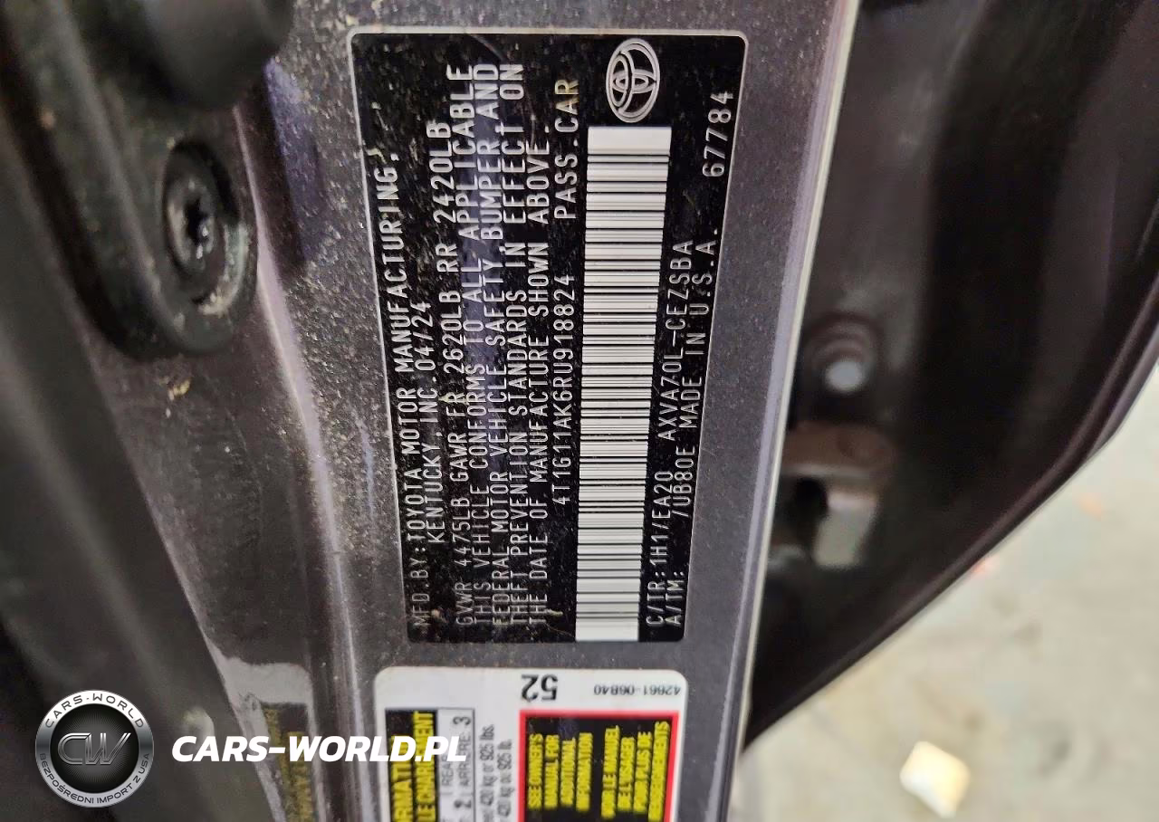 2024 Toyota Camry Se VIN:4T1G11AK6RU918824 - 12