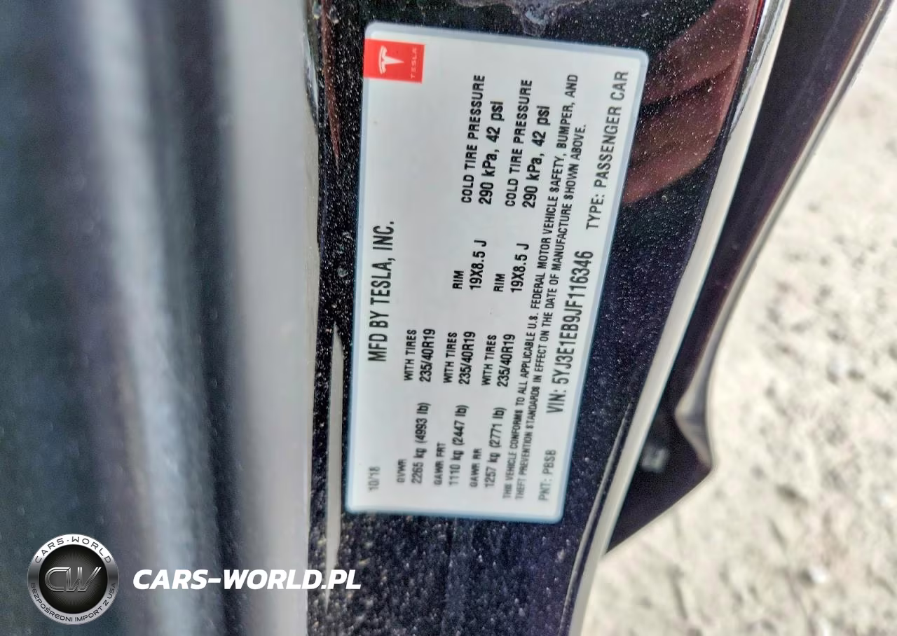 2018 Tesla Model 3 VIN:5YJ3E1EB9JF116346 - 12