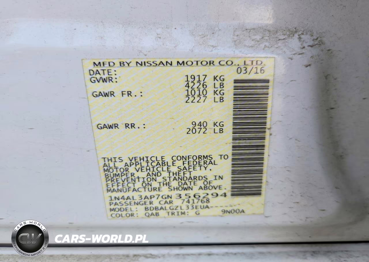 2016 Nissan Altima 2.5 S VIN:1N4AL3AP7GN356294 - 12