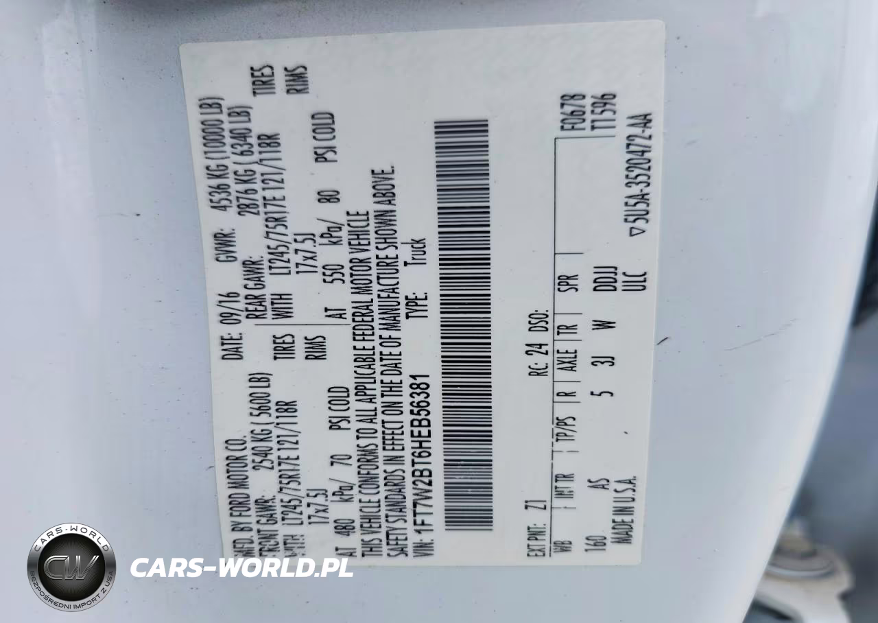 2017 Ford F250 Super Duty VIN:1FT7W2BT6HEB56381 - 12