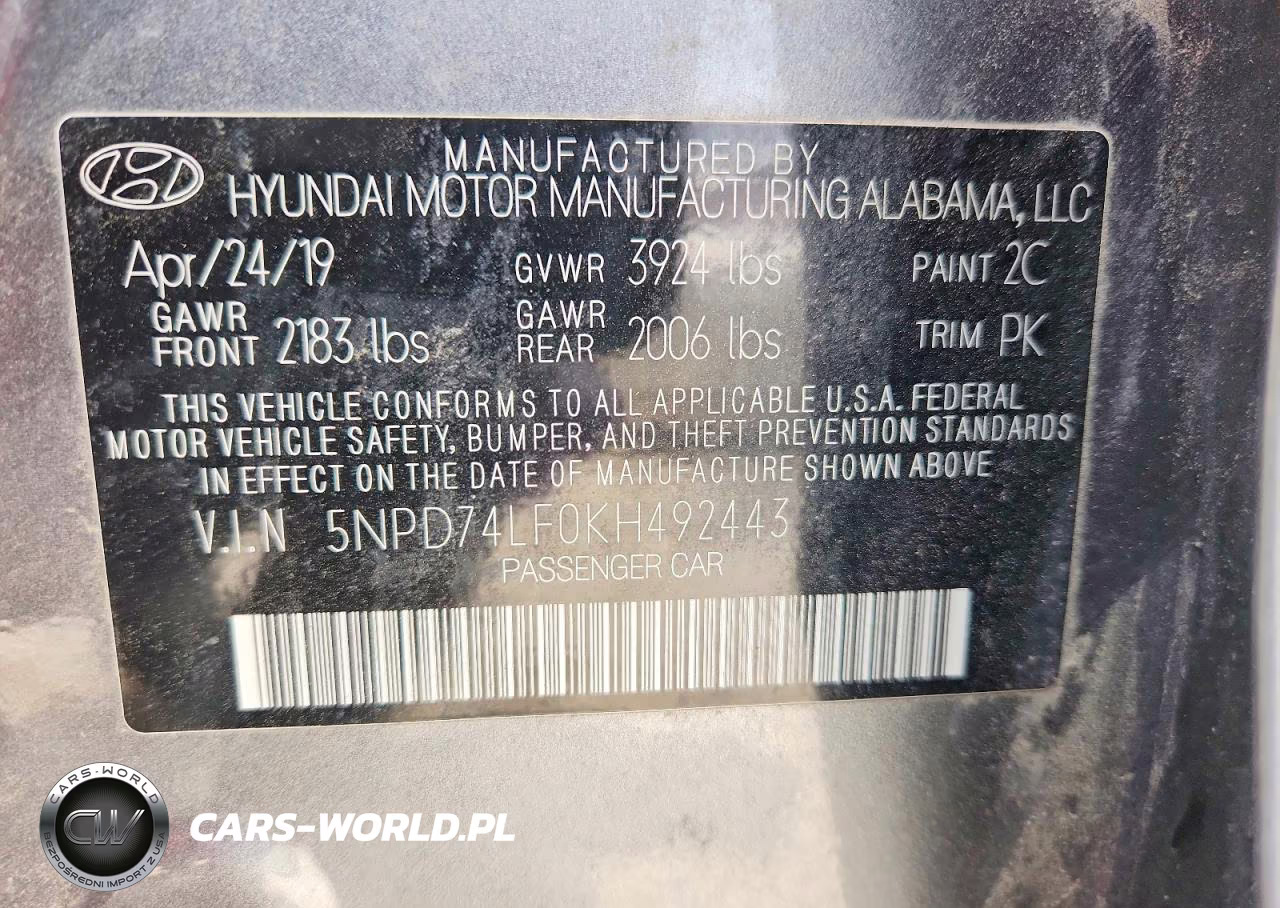 2019 Hyundai Elantra Se VIN:5NPD74LF0KH492443 - 13