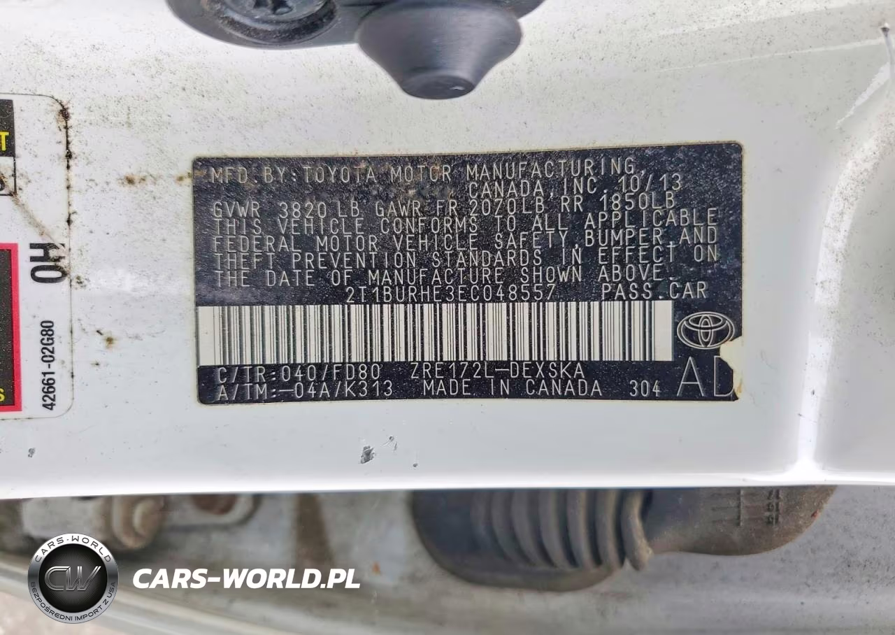 2014 Toyota Corolla S Plus VIN:2T1BURHE3EC048557 - 12