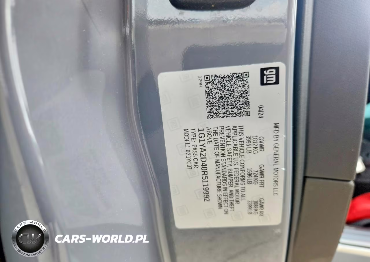 2024 Chevrolet Corvette Stingray 1Lt VIN:1G1YA2D40R5119992 - 12
