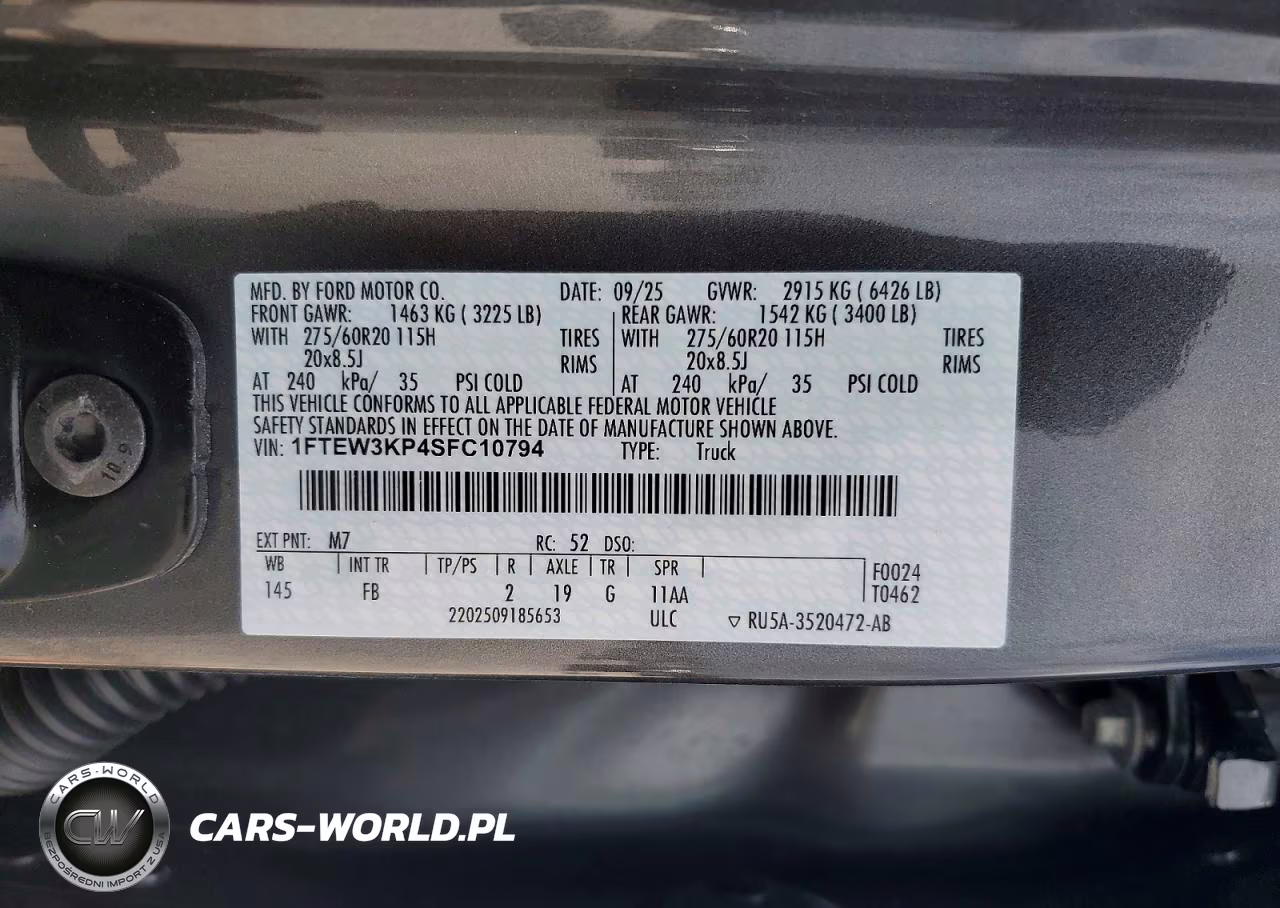 2025 Ford F150 Xlt VIN:1FTEW3KP4SFC10794 - 13