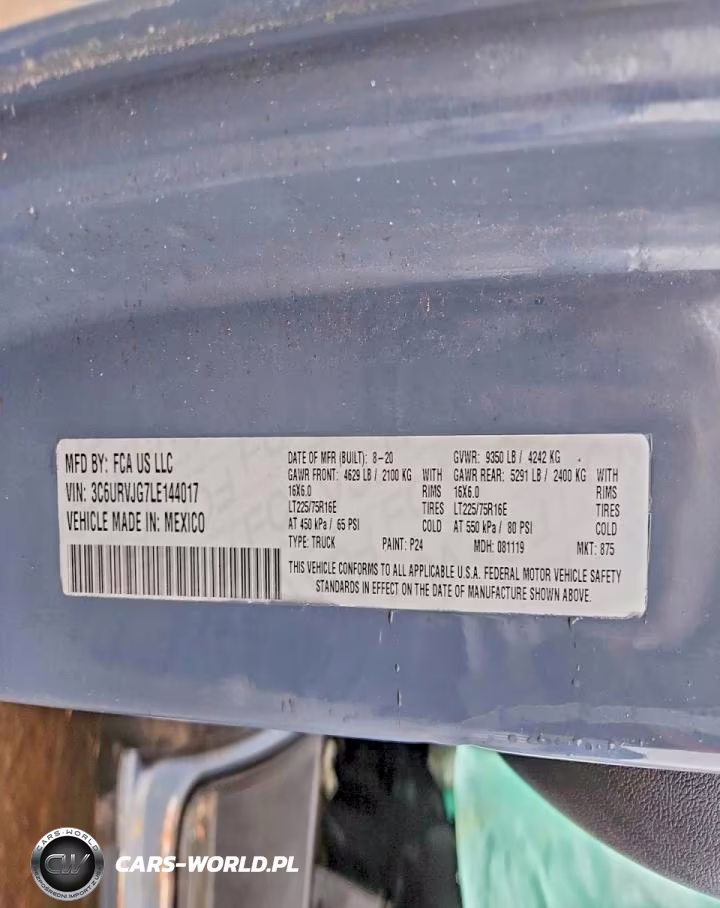 2020 Ram Promaster 3500 Delivery Van VIN:3C6URVJG7LE144017 - 13