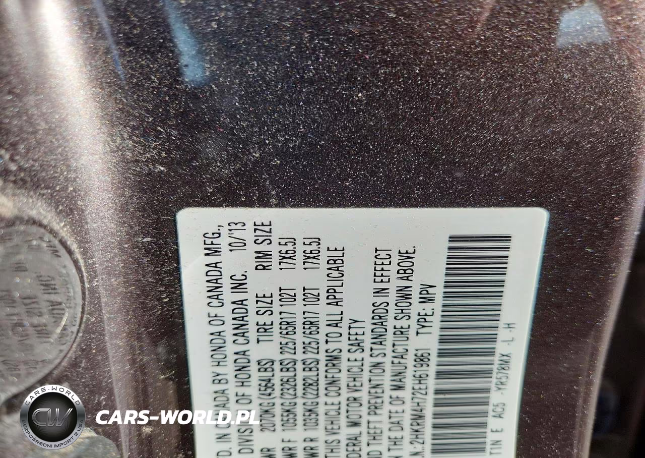 2014 Honda Cr-V Exl VIN:2HKRM4H72EH619861 - 14