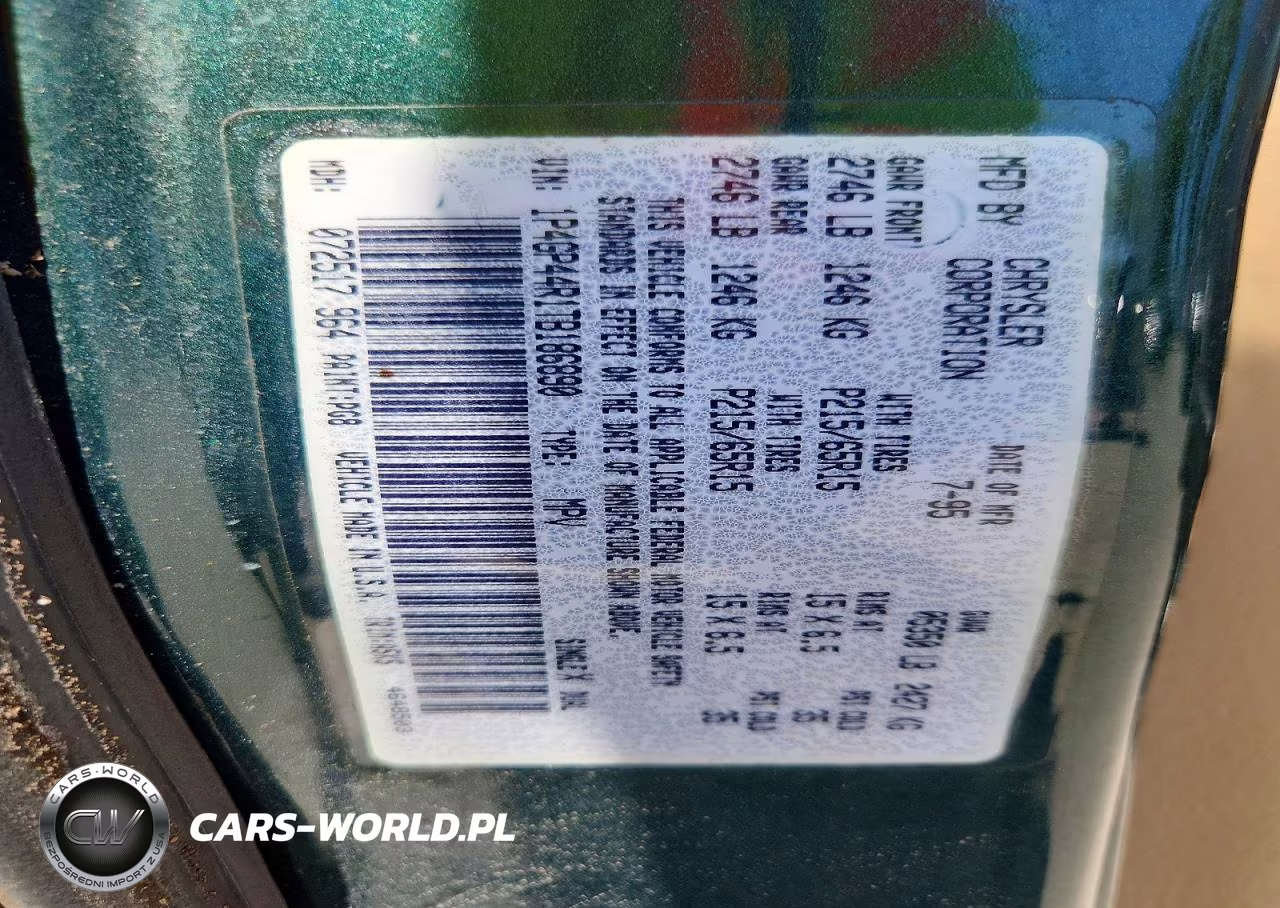 1996 Plymouth Grand Voyager Se VIN:1P4GP44R1TB186890 - 13