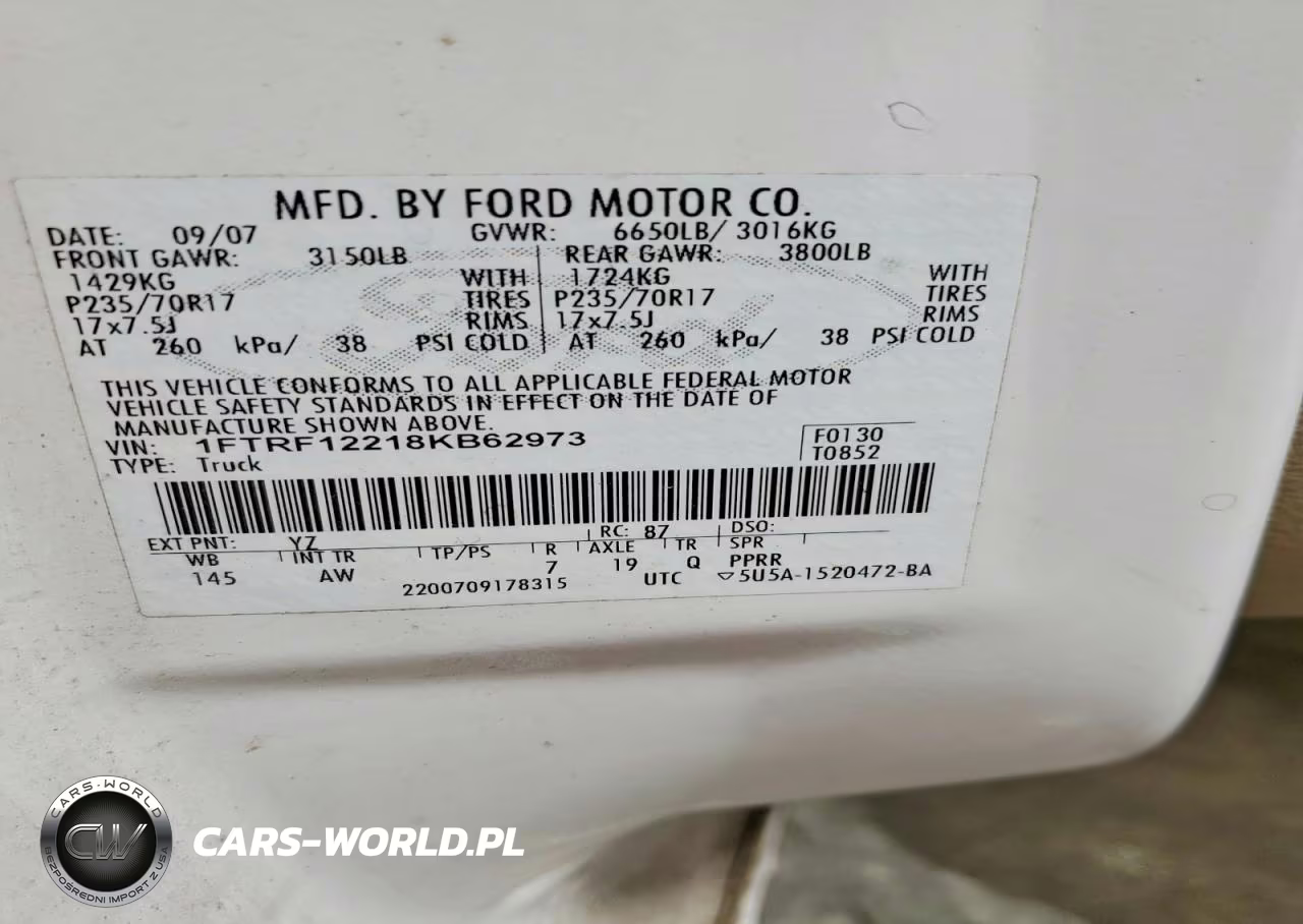 2008 Ford F150 VIN:1FTRF12218KB62973 - 12