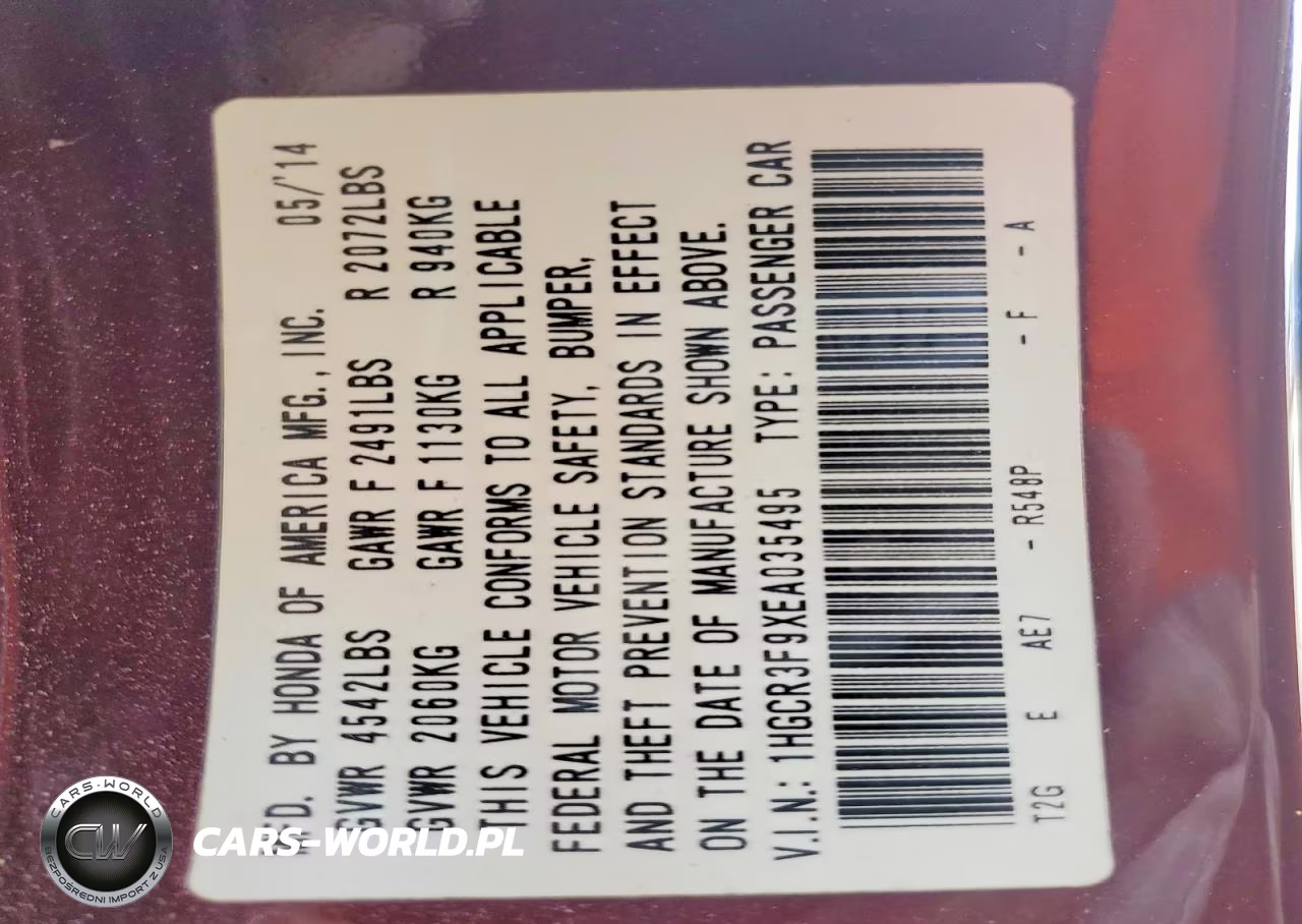 2014 Honda Accord Touring VIN:1HGCR3F9XEA035495 - 13