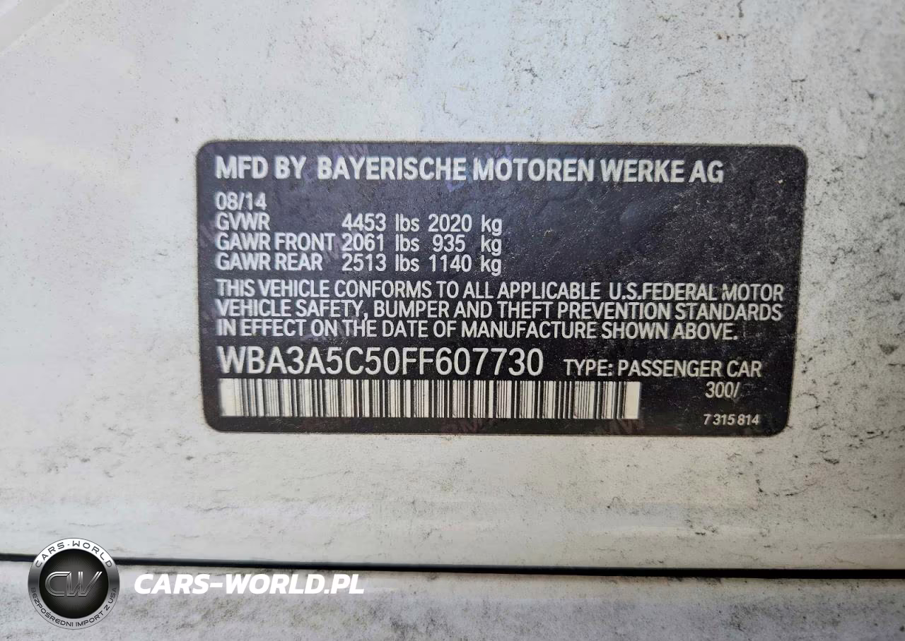 2015 BMW 328 I VIN:WBA3A5C50FF607730 - 12