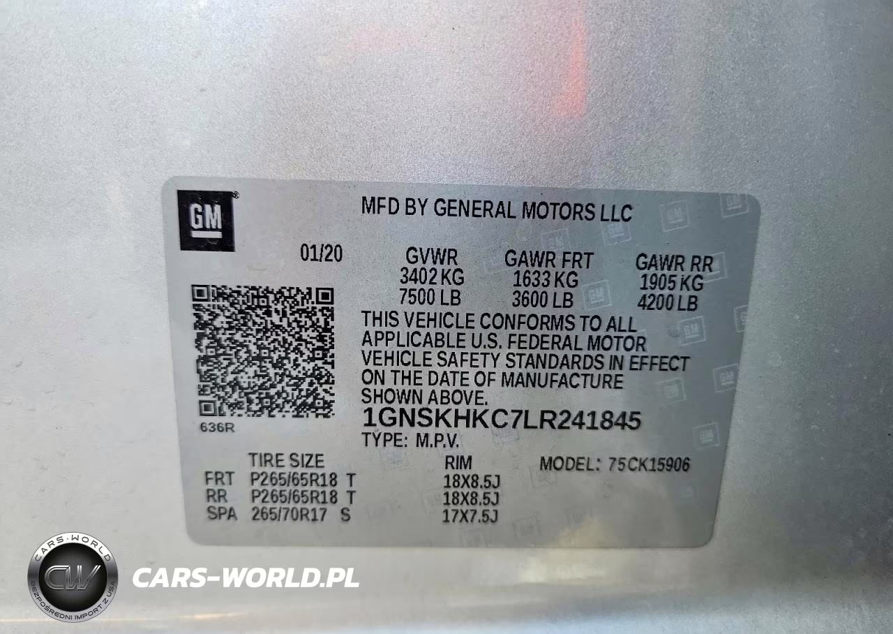 2020 Chevrolet Suburban K1500 Lt VIN:1GNSKHKC7LR241845 - 13