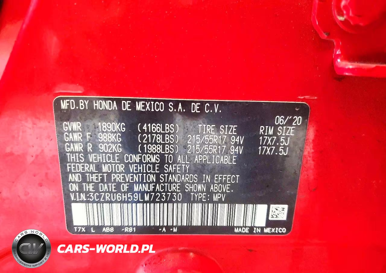 2020 Honda Hr-V Ex VIN:3CZRU6H59LM723730 - 12