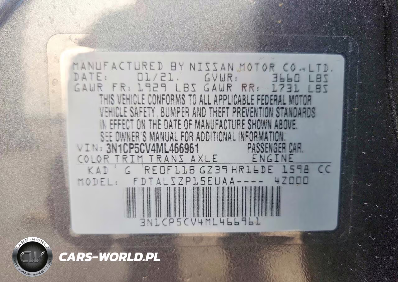 2021 Nissan Kicks Sv VIN:3N1CP5CV4ML466961 - 12