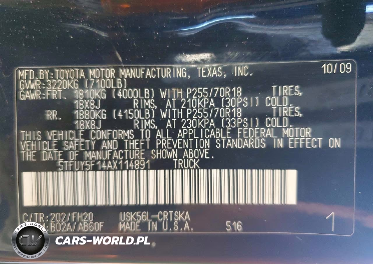 2010 Toyota Tundra Double Cab Sr5 VIN:5TFUY5F14AX114891 - 13