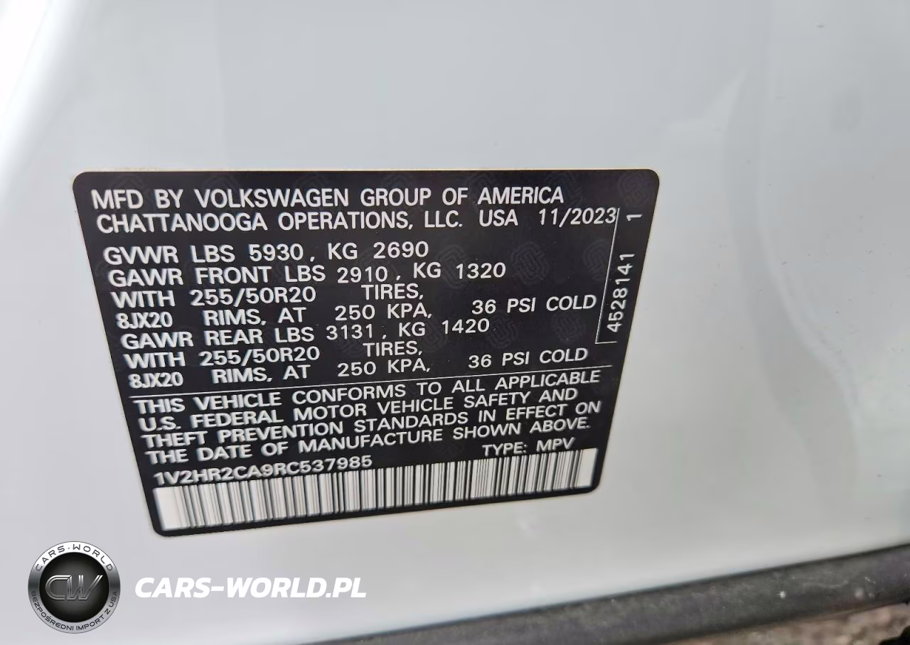 2024 Volkswagen Atlas Se VIN:1V2HR2CA9RC537985 - 13