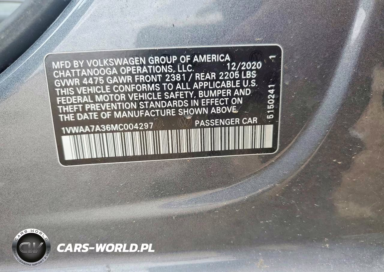 2021 Volkswagen Passat S VIN:1VWAA7A36MC004297 - 12