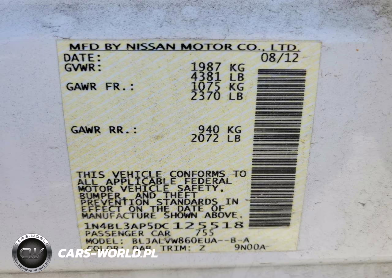 2013 Nissan Altima 3.5 S VIN:1N4BL3AP5DC125518 - 13