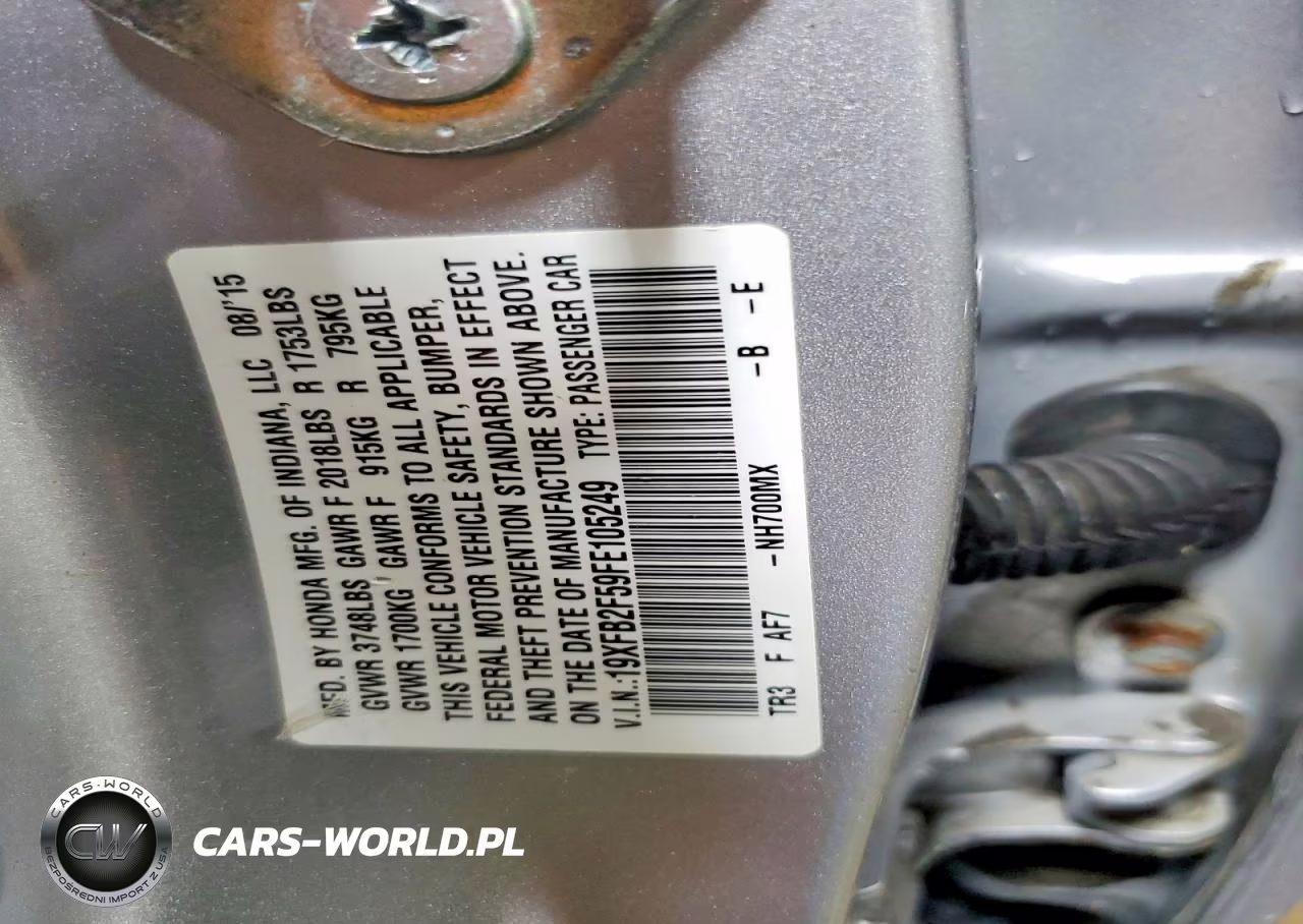 2015 Honda Civic Lx VIN:19XFB2F59FE105249 - 12