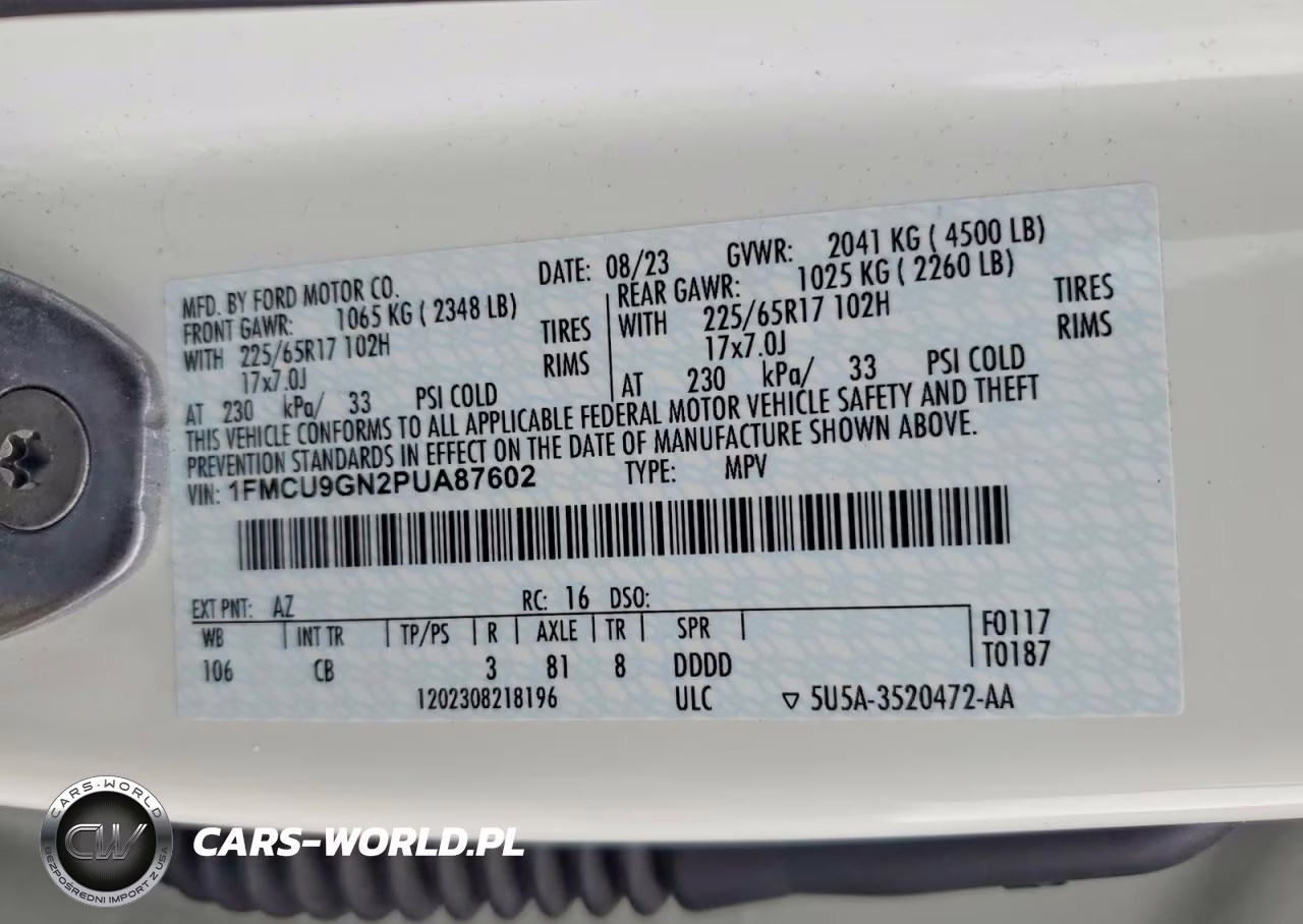 2023 Ford Escape Active VIN:1FMCU9GN2PUA87602 - 14