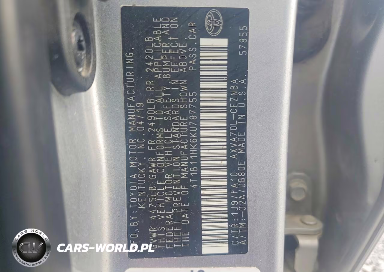 2019 Toyota Camry Le VIN:4T1B11HK6KU787755 - 13
