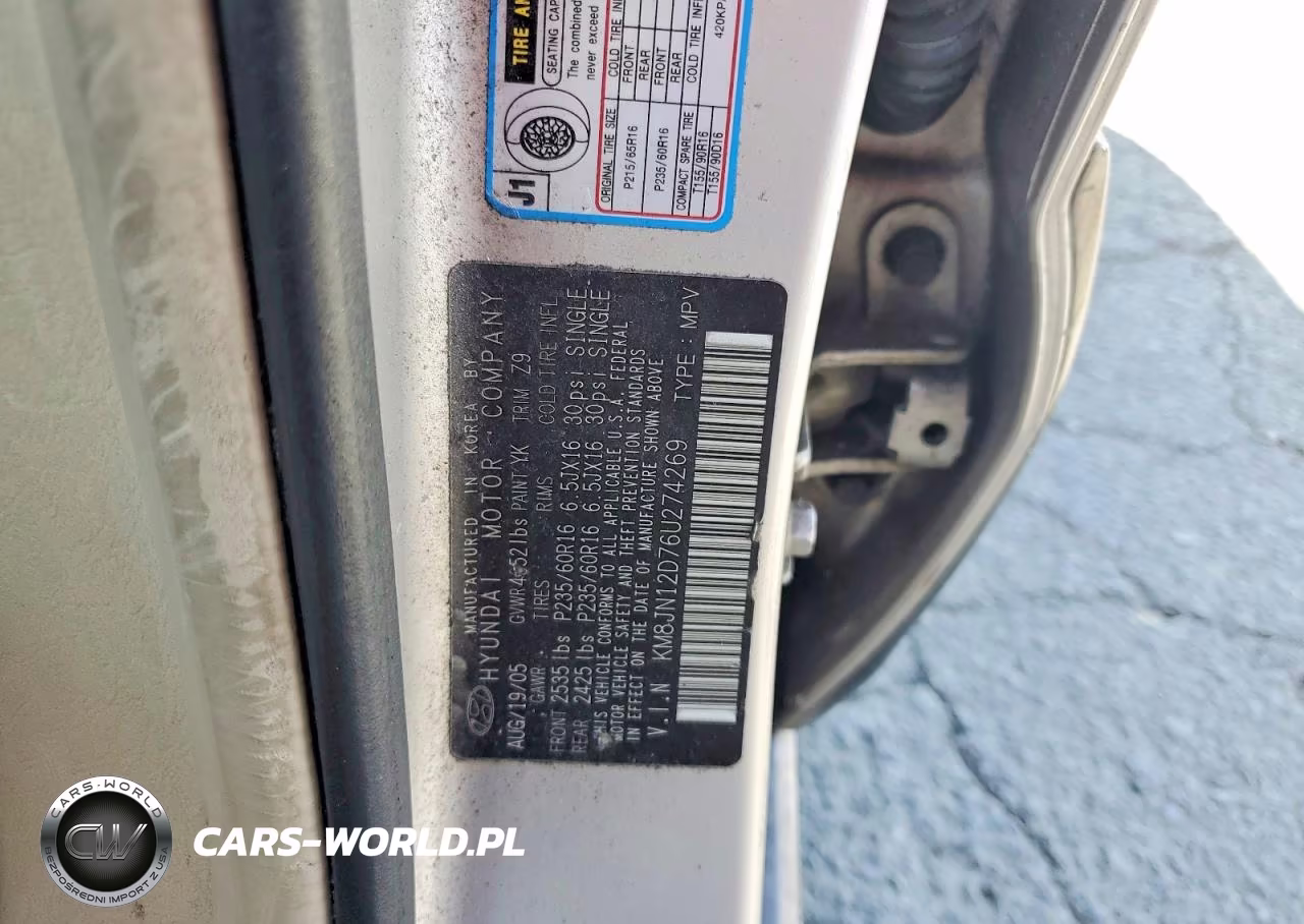 2006 Hyundai Tucson Gls (Middle) VIN:KM8JN12D76U274269 - 12