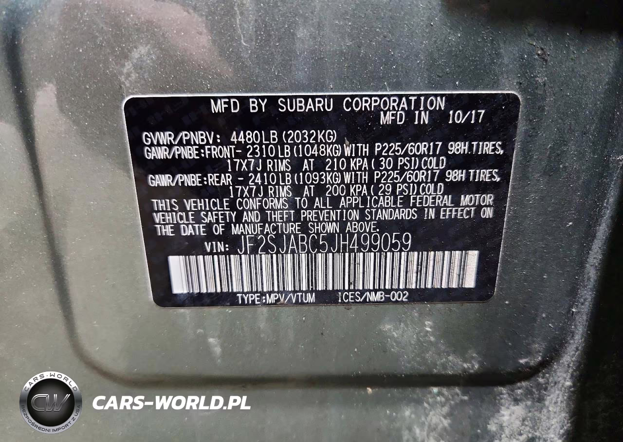 2018 Subaru Forester 2.5I VIN:JF2SJABC5JH499059 - 12