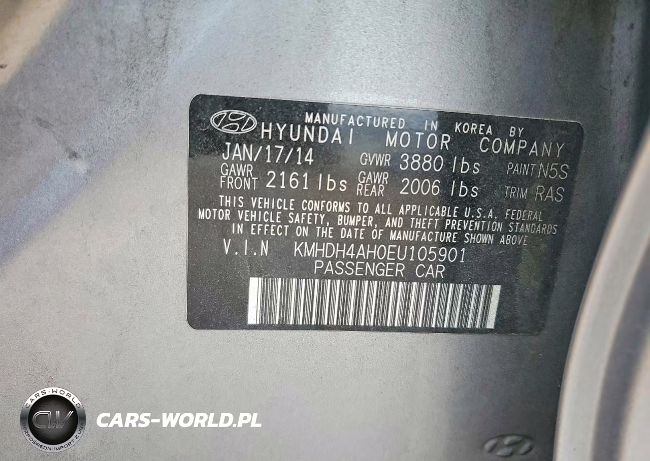 2014 Hyundai Elantra Sport VIN:KMHDH4AH0EU105901 - 12