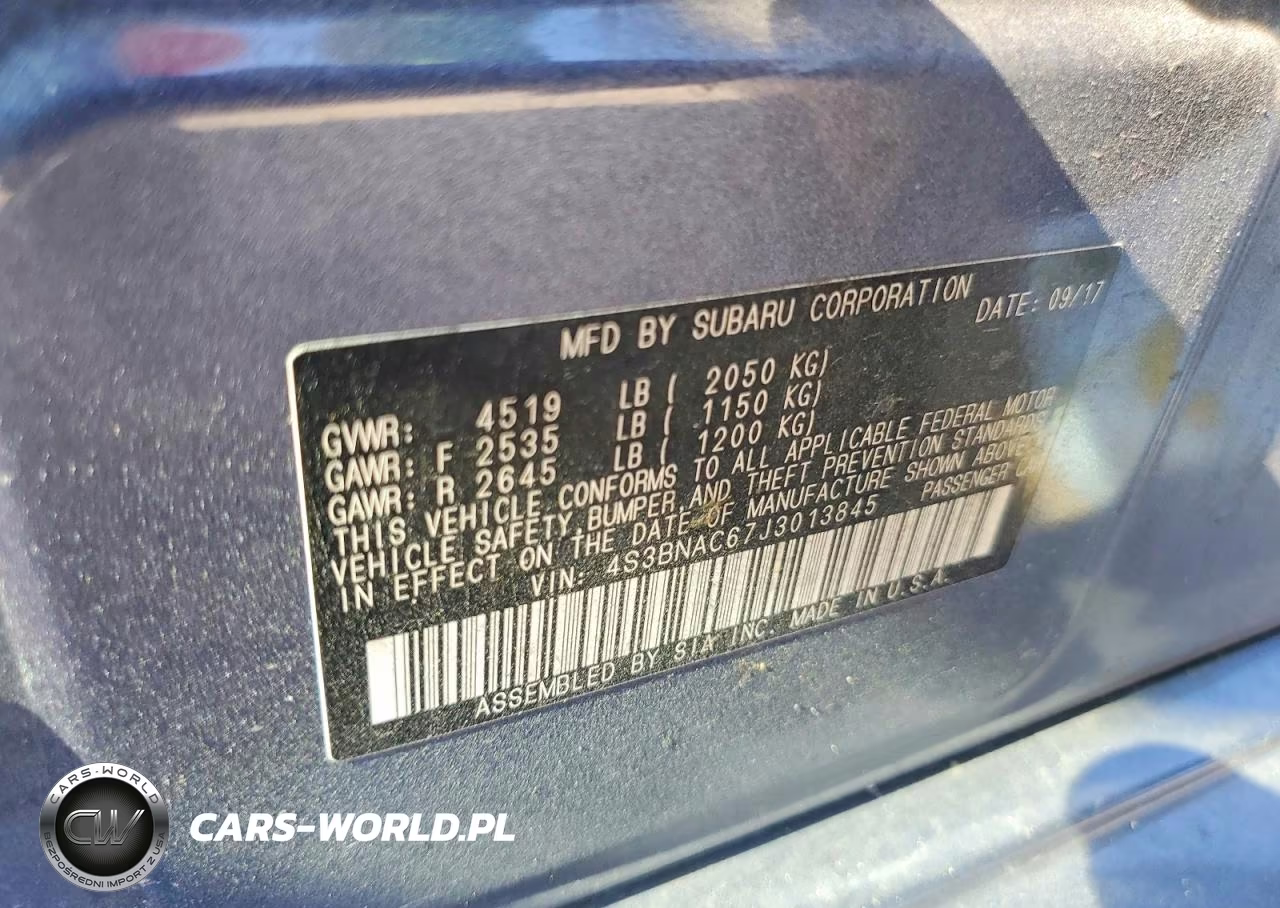 2018 Subaru Legacy 2.5I Premium VIN:4S3BNAC67J3013845 - 12