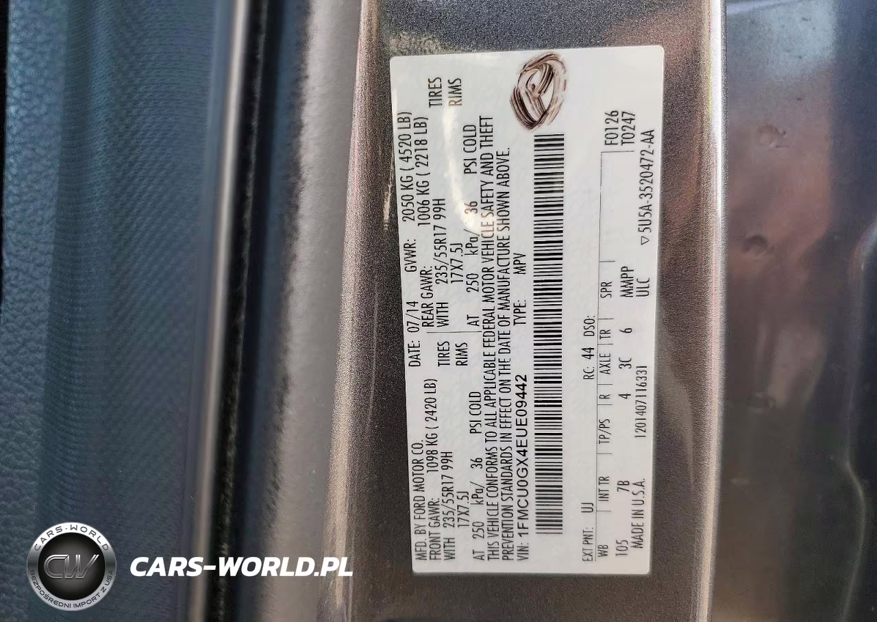 2014 Ford Escape Se VIN:1FMCU0GX4EUE09442 - 13
