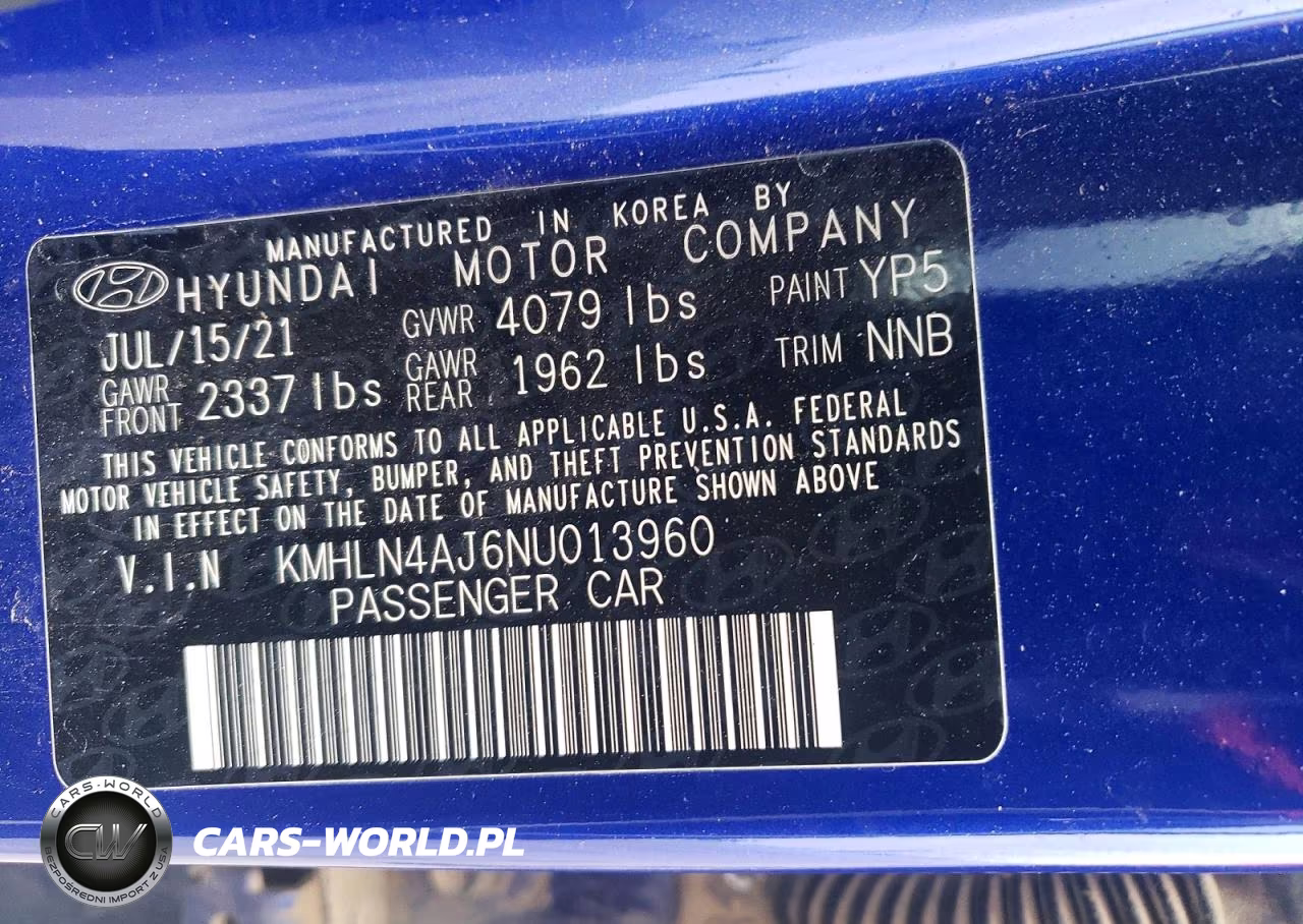 2022 Hyundai Elantra Hybrid Limited VIN:KMHLN4AJ6NU013960 - 12