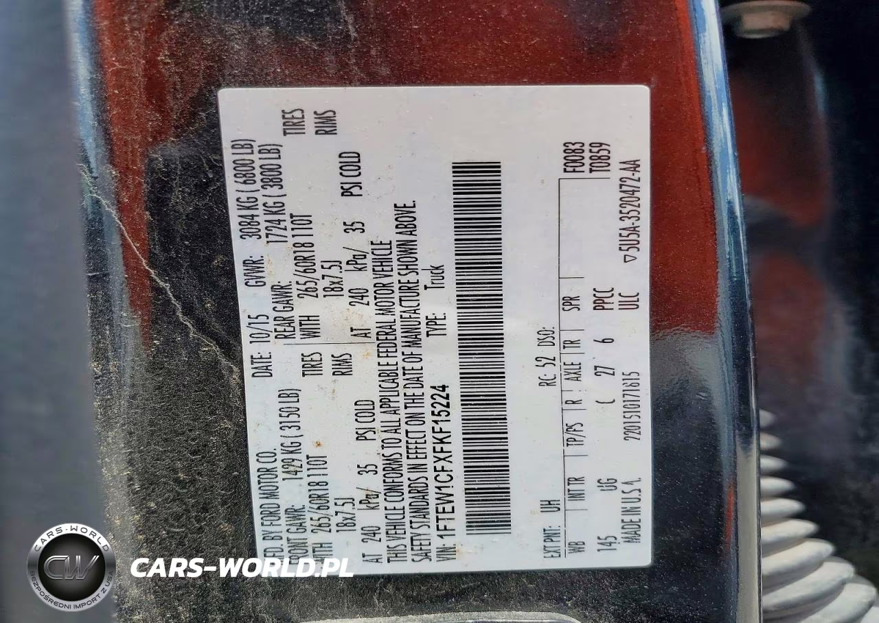 2015 Ford F150 Supercrew VIN:1FTEW1CFXFKF15224 - 13
