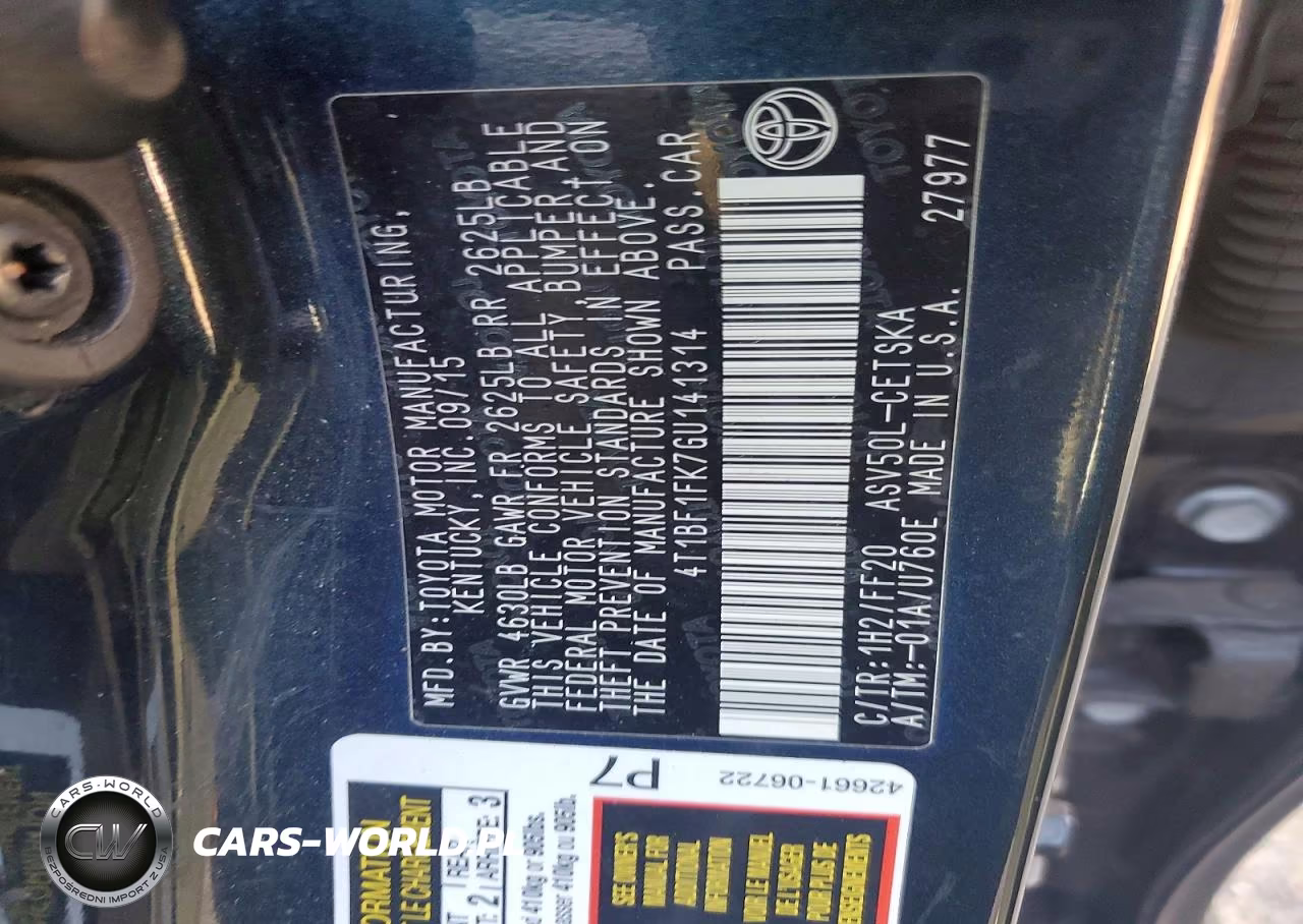 2016 Toyota Camry Se VIN:4T1BF1FK7GU141314 - 13