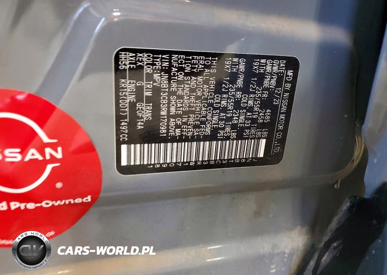 2024 Nissan Rogue Sl VIN:JN8BT3CB3RW170981 - 13