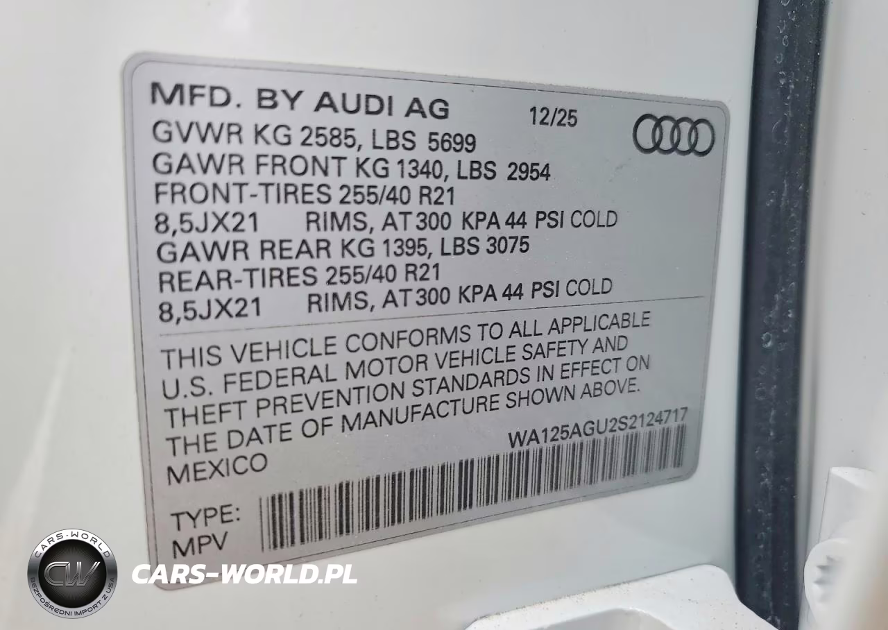2025 Audi Sq5 Premium Plus VIN:WA125AGU2S2124717 - 13