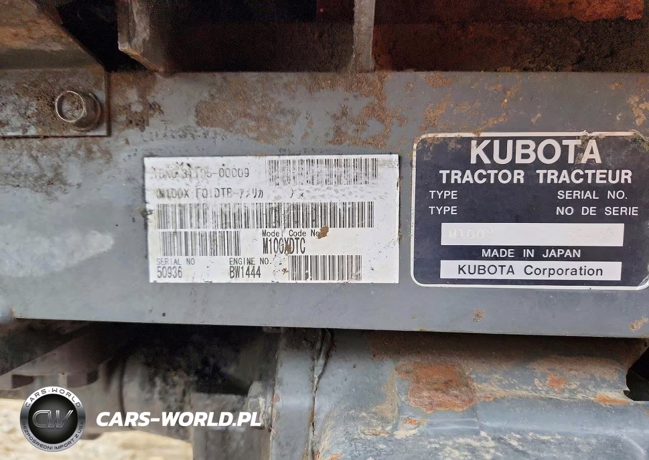 2012 Kubota M100X Mfwd Tractor VIN:50936 - 10