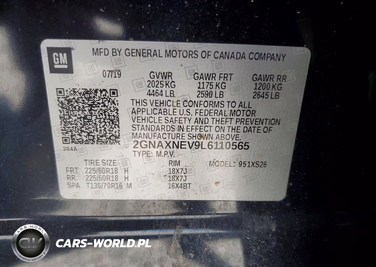 2020 Chevrolet Equinox Premier VIN:2GNAXNEV9L6110565 - 13
