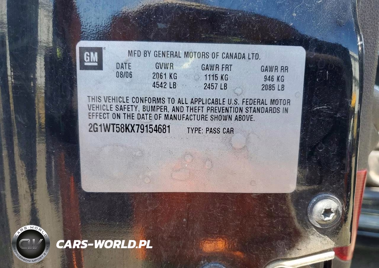 2007 Chevrolet Impala Lt VIN:2G1WT58KX79154681 - 12