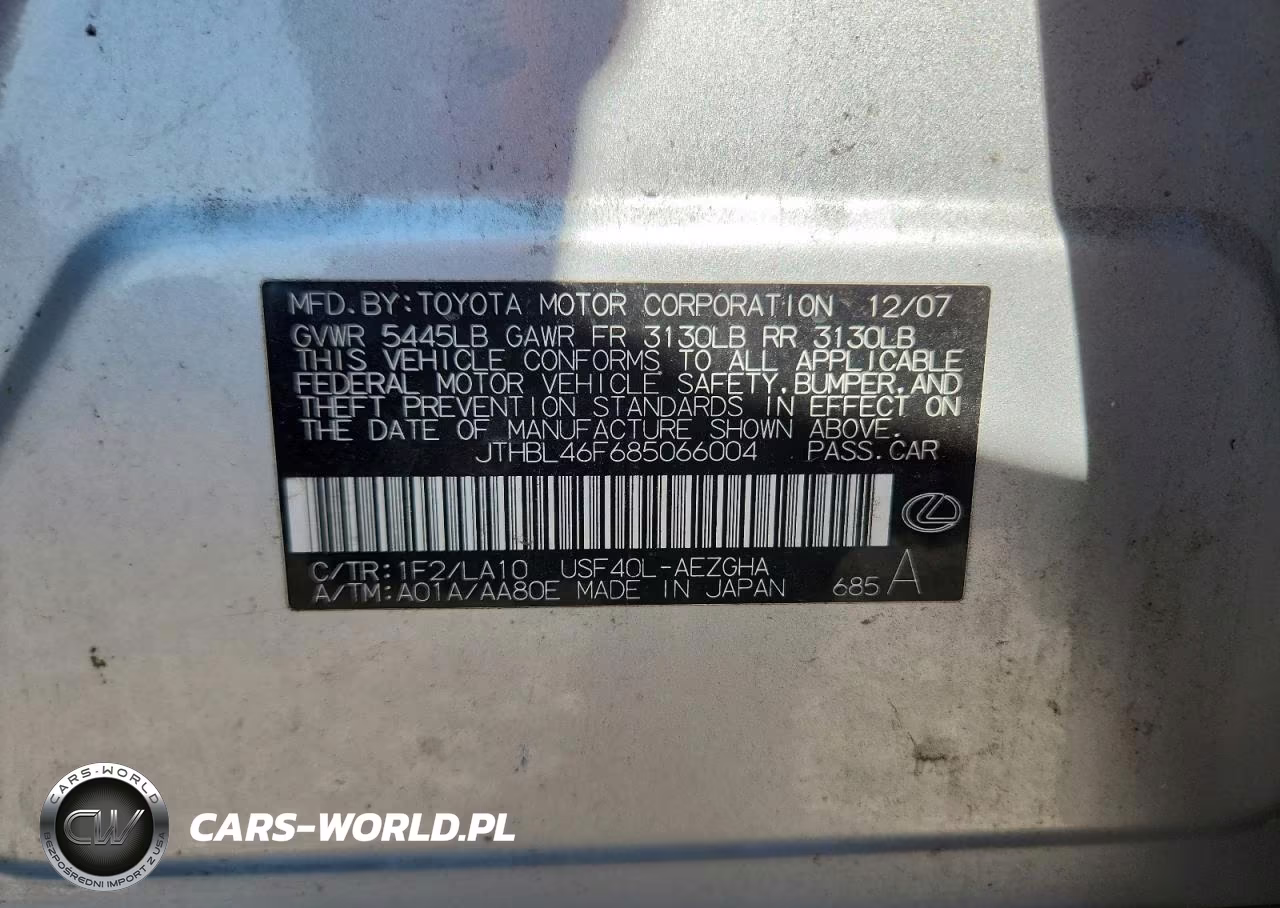 2008 Lexus Ls 460 VIN:JTHBL46F685066004 - 12